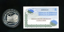 tu_bazar  2000 PESETAS PLATA 1999 SILO DE CARLOMAGNO    FNMT PROOF, usado comprar usado  Enviando para Brazil