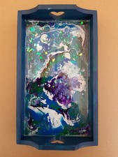 Plateau service.13x22cm. main. d'occasion  Aincourt