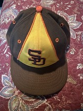 Boné chapéu vintage Roman Pro San Diego Padres taco sino painel ajustado 7 3/8 couro anos 80 comprar usado  Enviando para Brazil