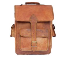 Nueva mochila grande de cuero genuino de 16" para hombre y mujer segunda mano  Embacar hacia Mexico