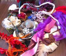 Lote Millinery Hat Guarnição Suprimentos Enfeites Vintage/Agora Para Bonecas, Artesanato etc comprar usado  Enviando para Brazil