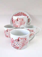 Conjunto de 4 xícaras e pires La Chaise Longue Paris porcelana leopardo vermelho animais africanos, usado comprar usado Conjunto de 4 xícaras e pires La Chaise Longue Paris porcelana leopardo vermelho animais africanos, usado comprar usado  Enviando para Brazil