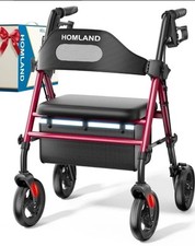 Usado, Caminhantes de andador dobráveis HOMLAND com assento para idosos, rodas grandes de 8 pol., 350... comprar usado  Enviando para Brazil