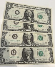 1969-D Federal Reserve Note’s 4 CONSECUTIVO 🔥 , usado comprar usado  Enviando para Brazil