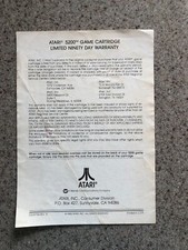 Cartão de garantia Atari 5200, usado comprar usado  Enviando para Brazil