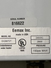 Eemax ex280t2t electric for sale  Charlotte