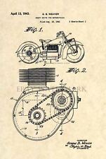 Impressão artística patenteada oficial de motocicleta indiana EUA - Eixo de transmissão antigo 1943 - 147 comprar usado  Enviando para Brazil