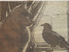 Pirografia legno. gatto usato  Monteleone Sabino