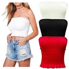 Women shirred crop for sale  BOLTON