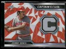2021 Topps Chrome JOHNNY BENCH Capitães Pano Relíquia Cromada /25 #CCR-JB Z269, usado comprar usado  Enviando para Brazil