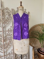Vintage purple embroidered for sale  BINGLEY