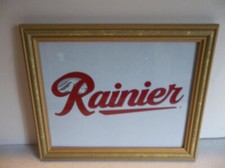 Placa de logotipo Rainier Beer quadro 11 5/8 "X 9 5/8" moldura de madeira com tom dourado comprar usado  Enviando para Brazil