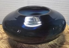Vaso ou vaso de vidro Holly Grace Art ▪� azul cobalto com iridescência verde claro comprar usado  Enviando para Brazil