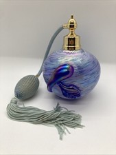Frasco atomizador perfume vidro aplicado redemoinho arte vidro roxo/branco iridescente comprar usado  Enviando para Brazil