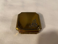Vintage Década De 1920 Lanche são Blue Rose Deluxe Pó/Espelho Dourado Estojo Compacto comprar usado  Enviando para Brazil