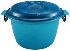 Usado, Panela a vapor Tupperware microondas arroz 2,2L azul-petróleo turquesa com instruções comprar usado  Enviando para Brazil
