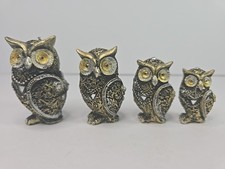 Conjunto de 4 estatuetas decorativas de coruja  comprar usado Conjunto de 4 estatuetas decorativas de coruja  comprar usado  Enviando para Brazil