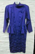 Vestido Ted Lapidus Vintage 4 Alta Costura Roxo Matelasse Camadas Peplum comprar usado  Enviando para Brazil