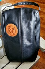 Excelente PALM WEST GOLF Bolsa de Sapato Forrada de Pele de Couro Preto Iniciais em Relevo CS comprar usado  Enviando para Brazil