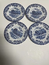 Vintage Johnson Bros Conjunto de 4 Pratos de Salada 6 em Cenas de Treinamento comprar usado  Enviando para Brazil