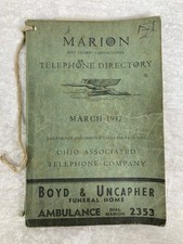 Vtg 1947 Marion Ohio And Nearby Communities Telephone Directory Phone Book segunda mano  Embacar hacia Mexico