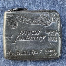 Carteira masculina Diesel verde escura dobrável com zíper luxo compacta casual elegante comprar usado  Enviando para Brazil