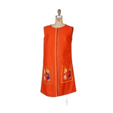Usado, Mini vestido scooter vintage anos 70 laranja hippie boho floral mod gogo bolsos M G comprar usado  Enviando para Brazil