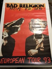 Usado, Pôster Bad Religion Recipe For Hate European Tour 23 polegadas x 33 polegadas muito raro!! comprar usado  Enviando para Brazil