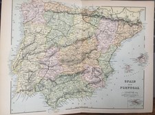 Antique map spain for sale  TORRINGTON