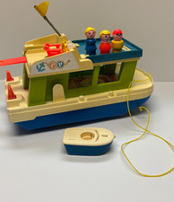 Antigo Fisher Price Little People Family Houseboat #985 bote azul 3 pessoas pequenas, usado comprar usado  Enviando para Brazil