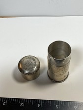 Interessante caixa de mesa antiga vintage prata esterlina cilíndrica coberta comprar usado  Enviando para Brazil