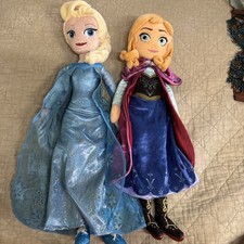 Conjunto de Bonecas Macias de Pelúcia Elsa And Anna Frozen Disney 20” de Altura Bom Levemente Usado comprar usado  Enviando para Brazil