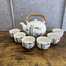 Conjunto de 6 xícaras de chá brancas e pretas com cabo de vime JAPONÊS OTAGIRI OMC TEA POT comprar usado  Enviando para Brazil