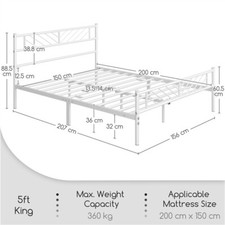 King metal bed for sale  IPSWICH