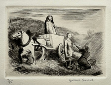 Charrette cheval gravure d'occasion  Pluvigner