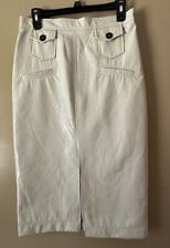 Saia Lápis Alexa Chung Midi em Couro Sintético Branco Creme Tamanho 10 comprar usado  Enviando para Brazil