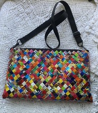 Bolsa de ombro Nahui Ollin Keops tecido envoltório de doces multicolorida alça satchel 15W, usado comprar usado  Enviando para Brazil