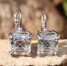 Brincos solitário de diamante branco 6,80 quilates com certificação RARA, prata 925 - ótimo brilho comprar usado  Enviando para Brazil
