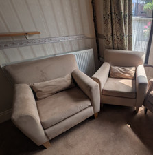 Set beige armchairs for sale  CHESTER