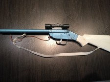 Rzadki vintage Victor Rifle Western Blaszana zabawka Korkowy pistolet Karabin Działa Wielka Japonia na sprzedaż  PL
