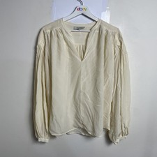 Usado, Blusa Magali Pascal de Seda Pura Tamanho Grande Marfim Manga Longa Decote V comprar usado  Enviando para Brazil