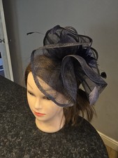 Dark navy fascinator for sale  SHEFFIELD