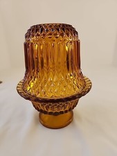 Lâmpada de fada Indiana Glass Diamond Point vidro âmbar luz de chá vintage 6,5" comprar usado  Enviando para Brazil