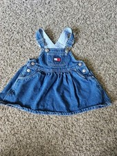 Vestido Tommy Hilfiger Macacão Jeans 12-18 Meses Y2K Logotipo Bandeira Bebê Criança, usado comprar usado  Enviando para Brazil