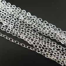 Corrente oval cabo plano prata esterlina 2 mm lotes a granel pelo pé corrente italiana comprar usado  Enviando para Brazil