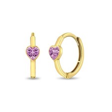 Brincos de argola de ouro 14k com coração cintilante para crianças/crianças/meninas comprar usado  Enviando para Brazil