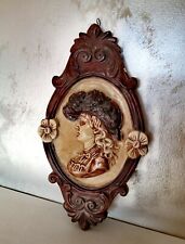 Decoração de parede vintage feminina vitoriana década de 1950 gesso moldado em relevo, usado comprar usado  Enviando para Brazil