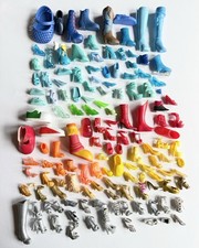 LOTE de Sapatos Barbie e Outros Bonecas ÚNICOS Vermelho Laranja Amarelo Azul Verde Prata Dourado, usado comprar usado  Enviando para Brazil