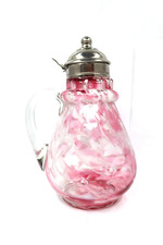 Xarope de vidro antigo vitoriano colorido cranberry respingo pescoço anel, usado comprar usado  Enviando para Brazil