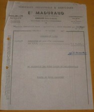 Invoice ets maduraud d'occasion  Expédié en Belgium